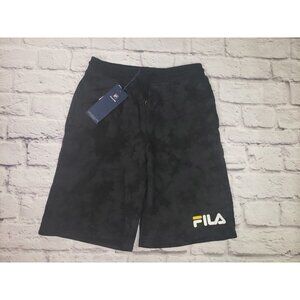 NEW Fila Boys Size Large Black Tie-Dye Sweat Shorts Drawstring Waist